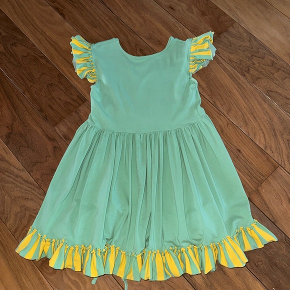 Mustard Pie Green and Yellow Ruffle Dress - Picture 3 of 3
